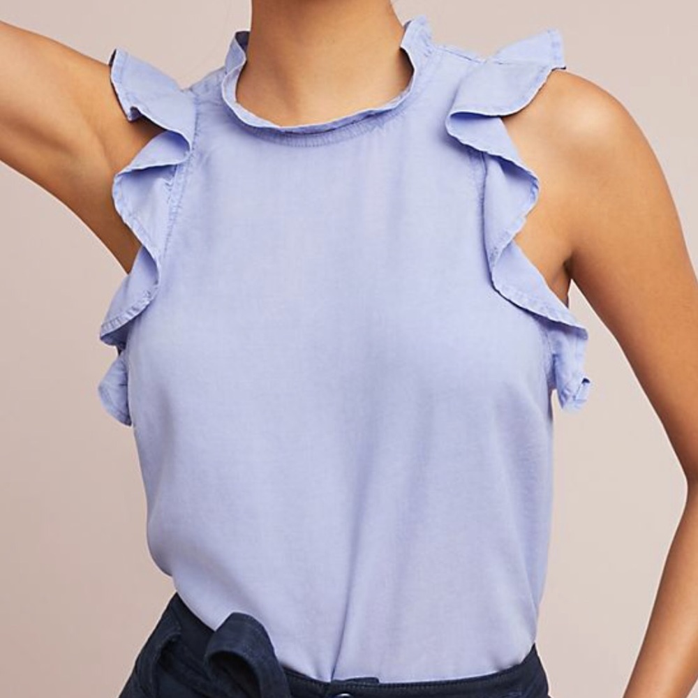 Anthro | Cloth & Stone Ruffled Tank Top